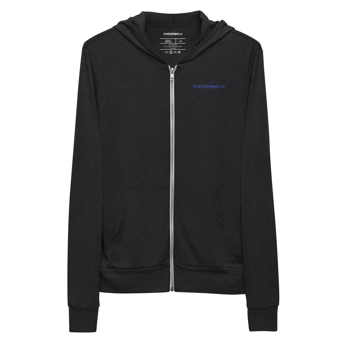 Blue Logo DTG Print- Unisex Zip Hoodie