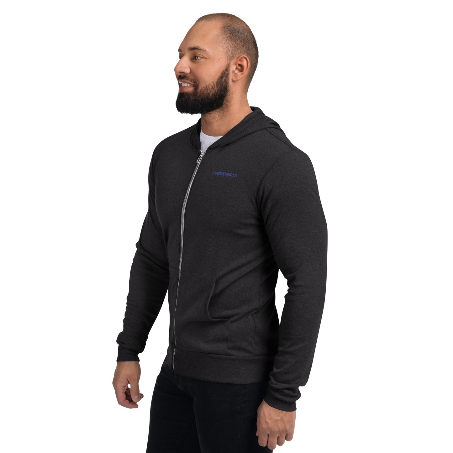 Blue Logo DTG Print- Unisex Zip Hoodie