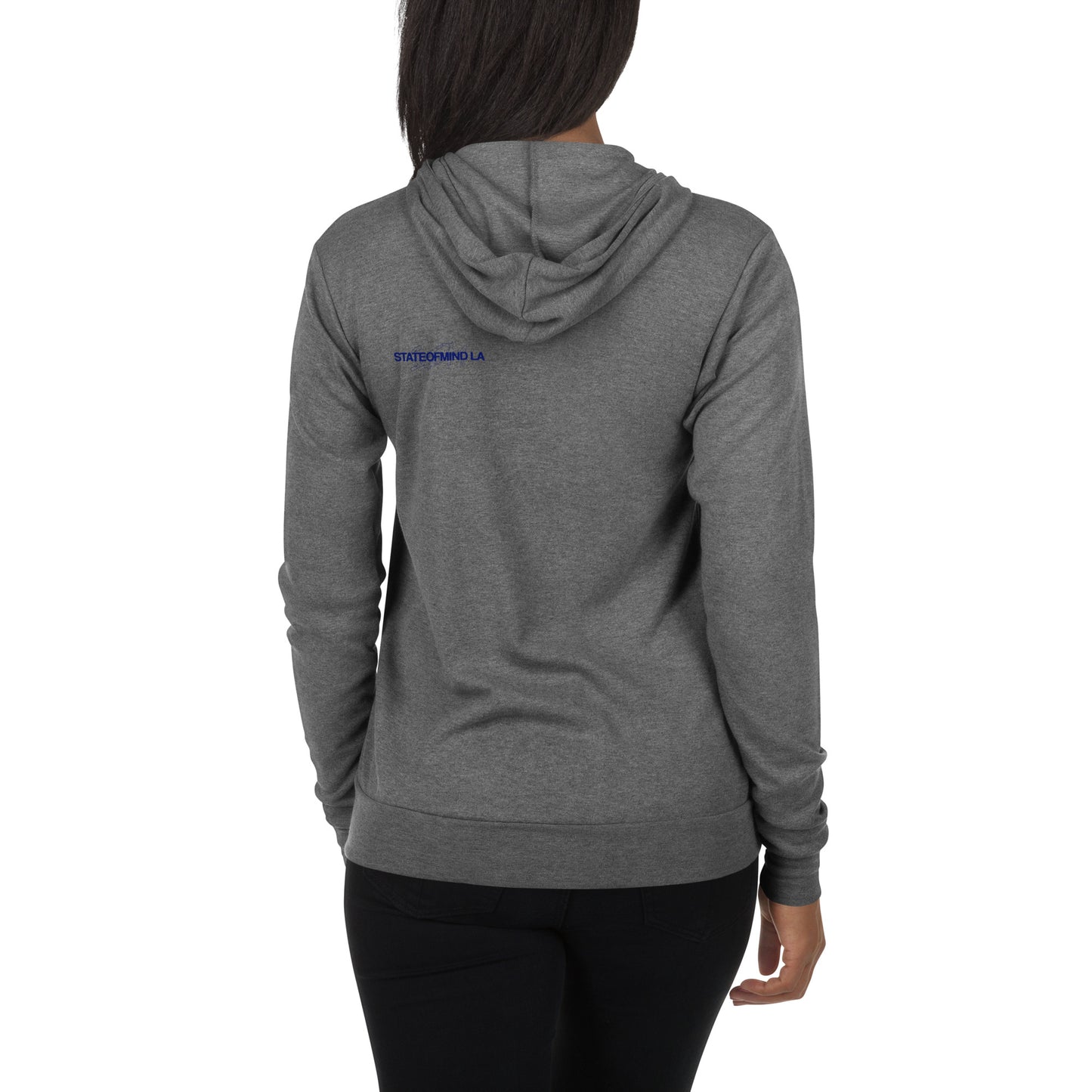 Blue Logo DTG Print- Unisex Zip Hoodie