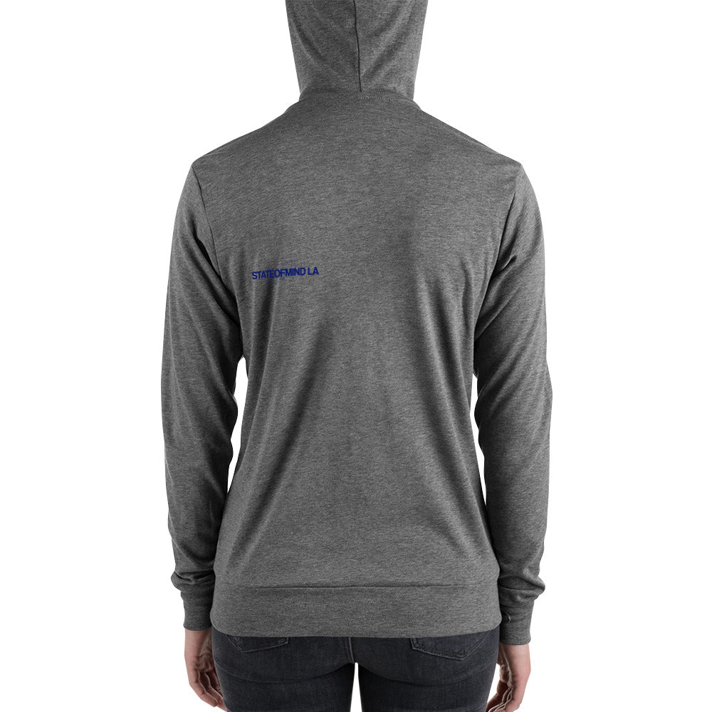Blue Logo DTG Print- Unisex Zip Hoodie