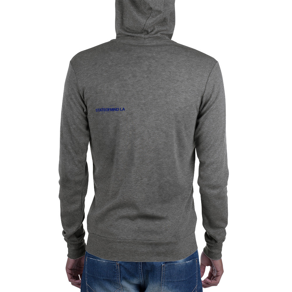 Blue Logo DTG Print- Unisex Zip Hoodie