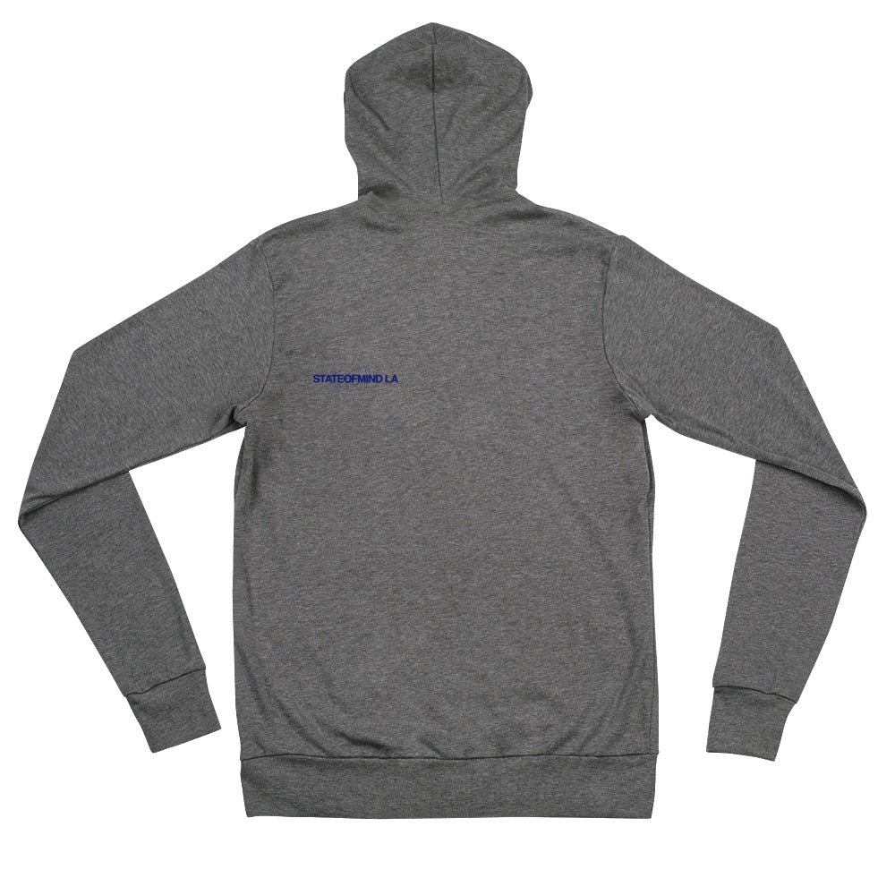 Blue Logo DTG Print- Unisex Zip Hoodie