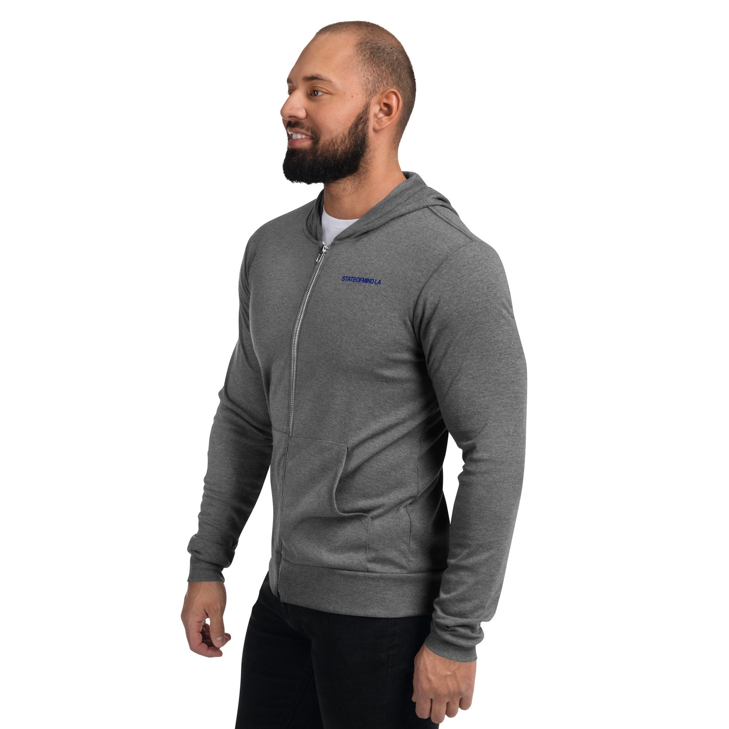 Blue Logo DTG Print- Unisex Zip Hoodie