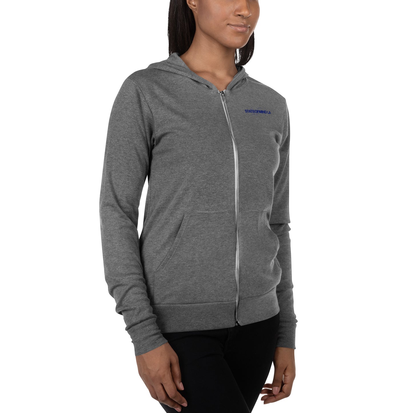 Blue Logo DTG Print- Unisex Zip Hoodie