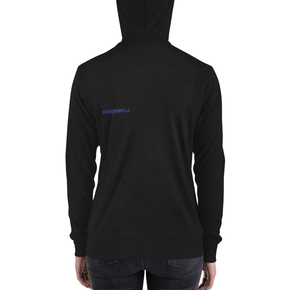 Blue Logo DTG Print- Unisex Zip Hoodie