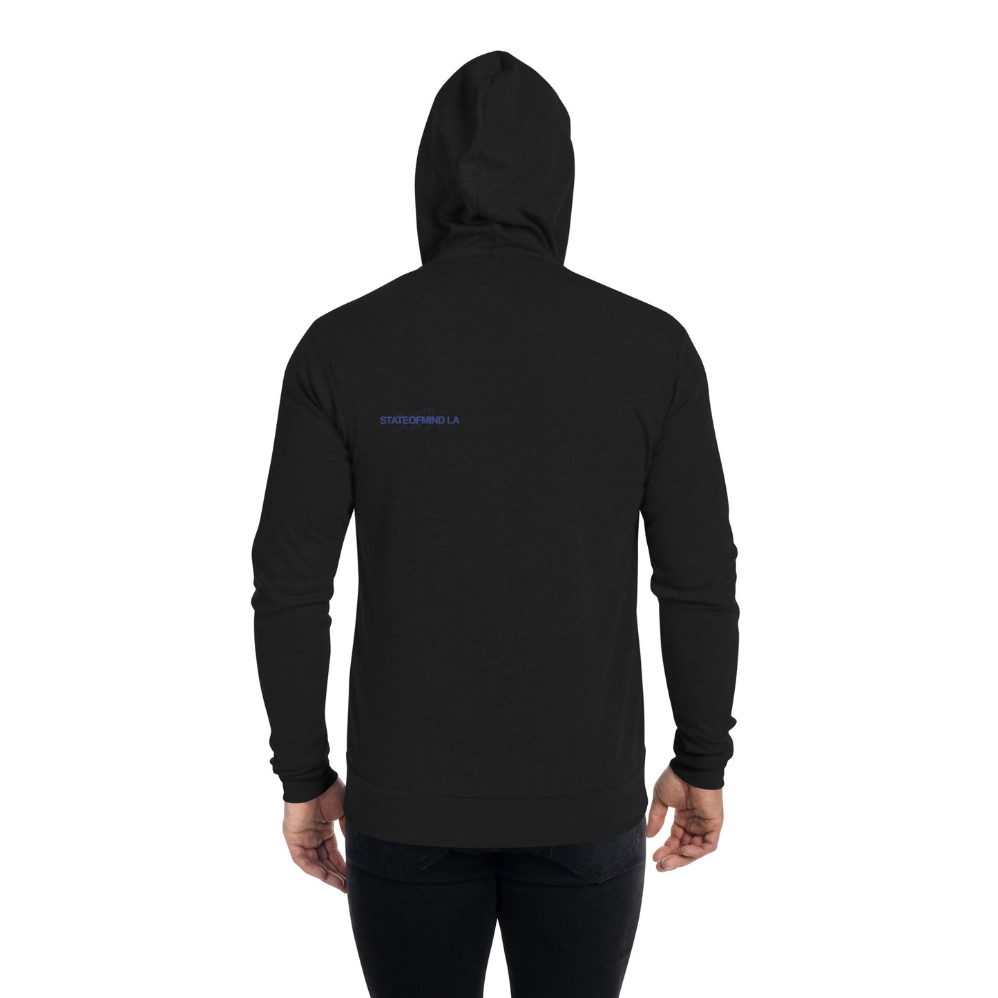 Blue Logo DTG Print- Unisex Zip Hoodie