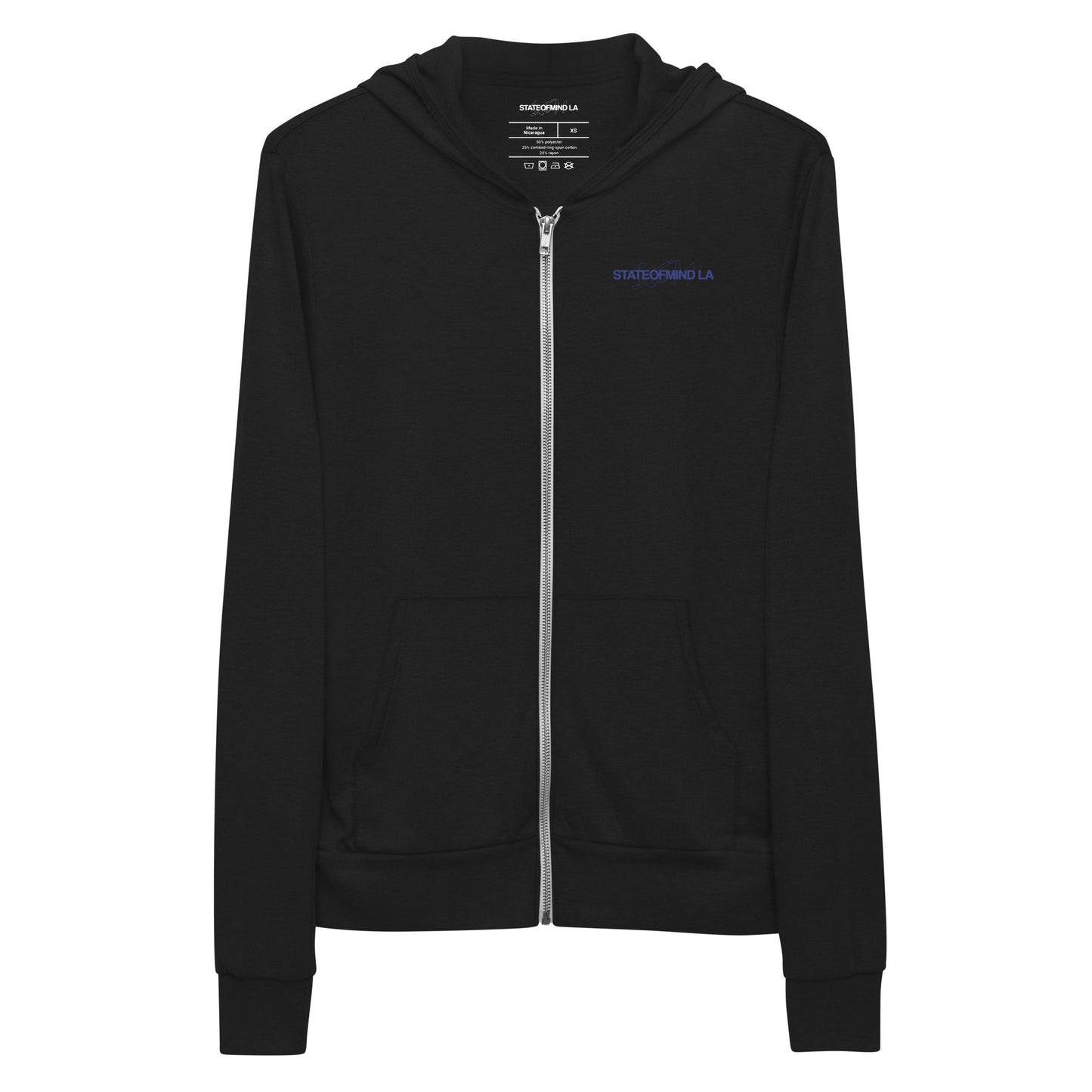 Blue Logo DTG Print- Unisex Zip Hoodie