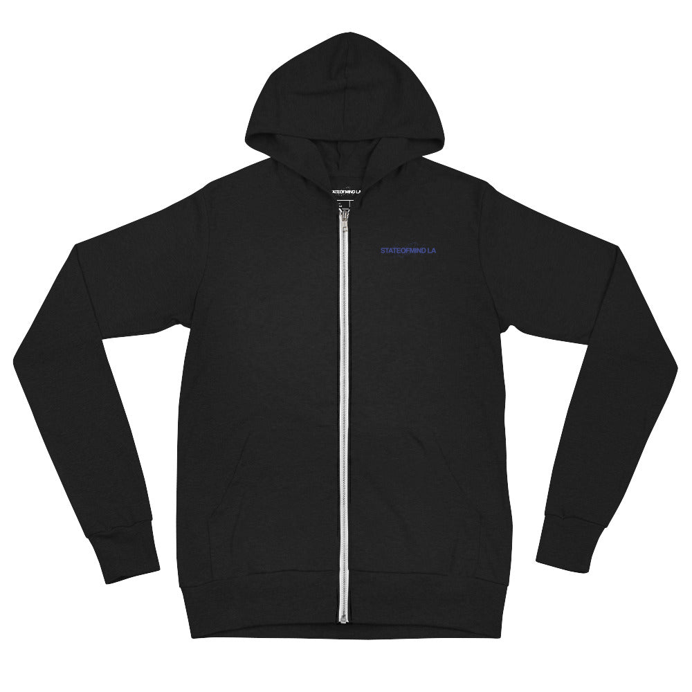 Blue Logo DTG Print- Unisex Zip Hoodie