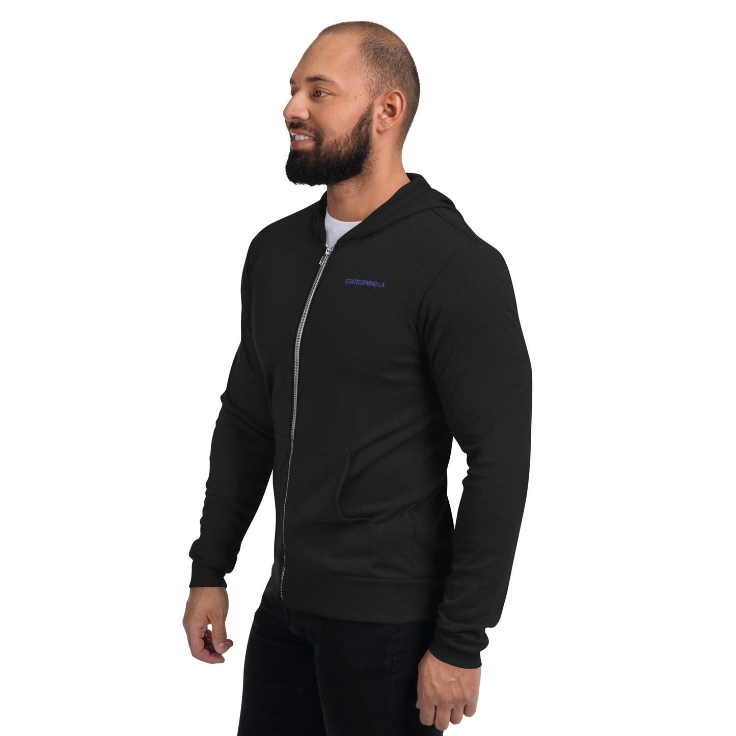 Blue Logo DTG Print- Unisex Zip Hoodie