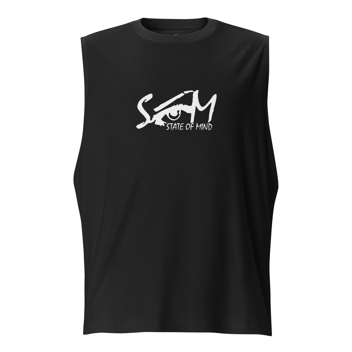 State of Mind Center Print DTG- Muscle Black Shirt