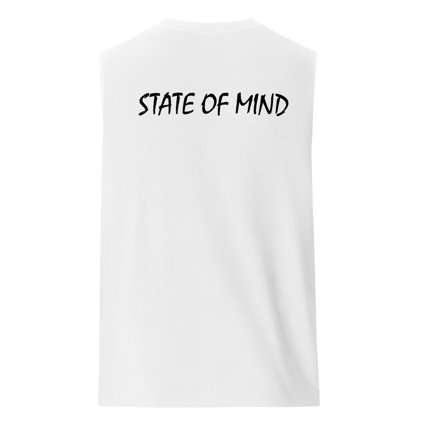 State of Mind Center Logo Print DTG- Muscle white Shirt