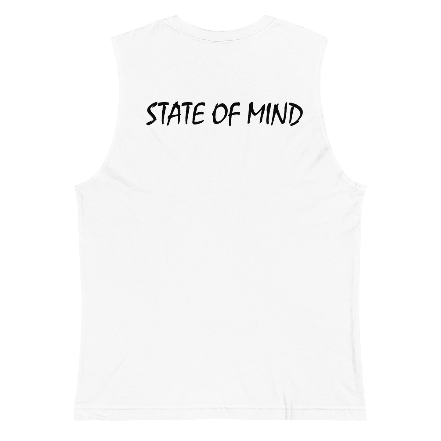 State of Mind Center Logo Print DTG- Muscle white Shirt