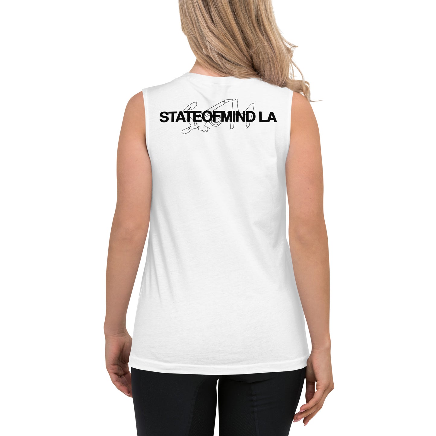 State of Mind Muscle Logo Print DTG- white Shirt