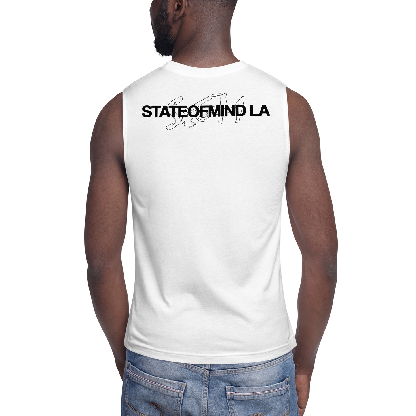 State of Mind Muscle Logo Print DTG- white Shirt