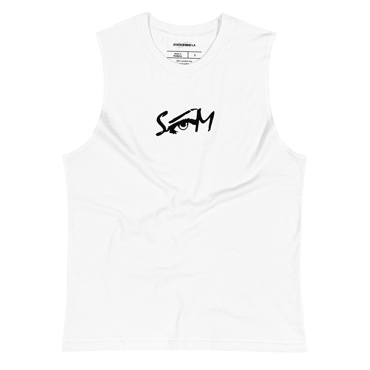 State of Mind Muscle Logo Print DTG- white Shirt