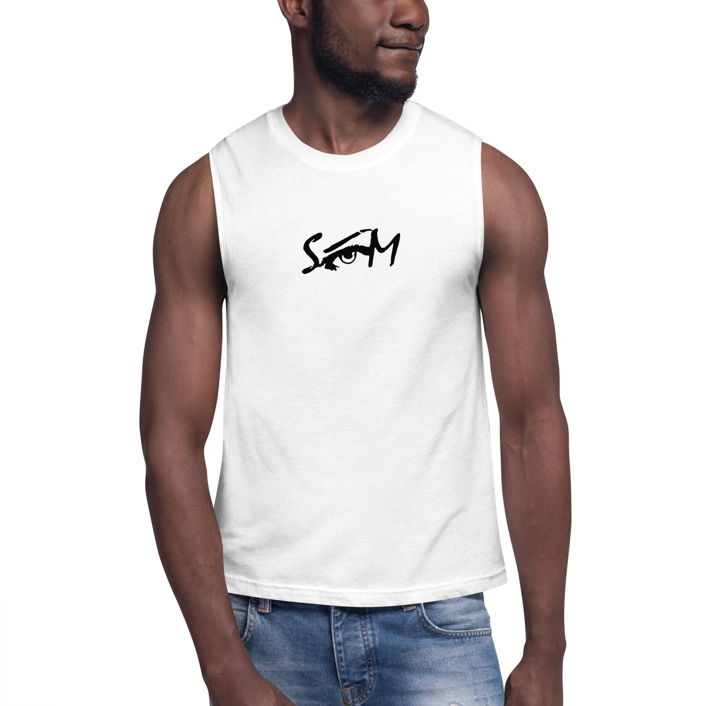 State of Mind Muscle Logo Print DTG- white Shirt