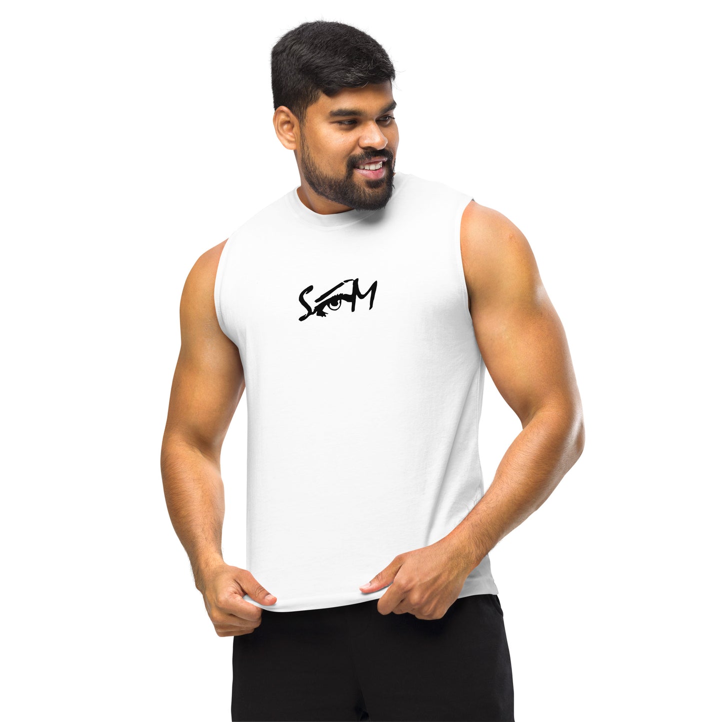 State of Mind Muscle Logo Print DTG- white Shirt