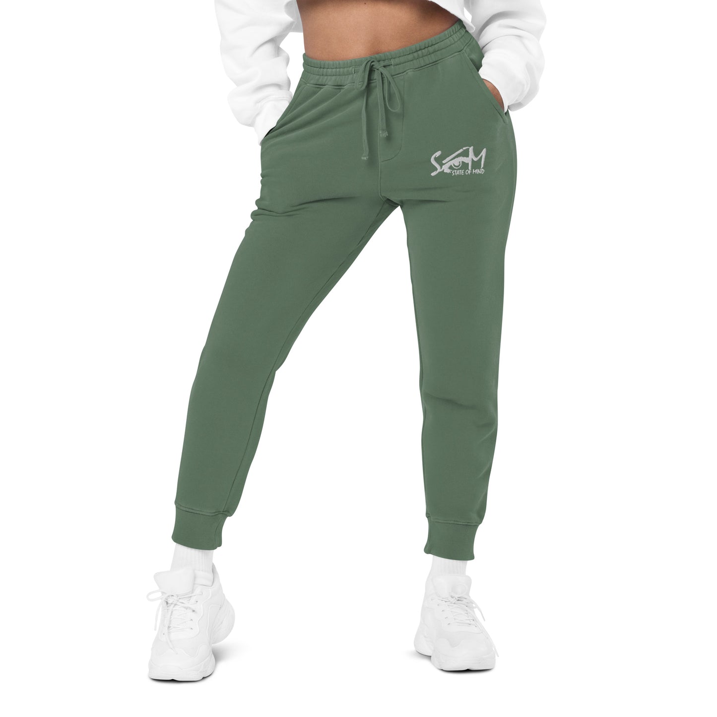 State of Mind Logo Embroidered Unisex pigment-dyed sweatpants