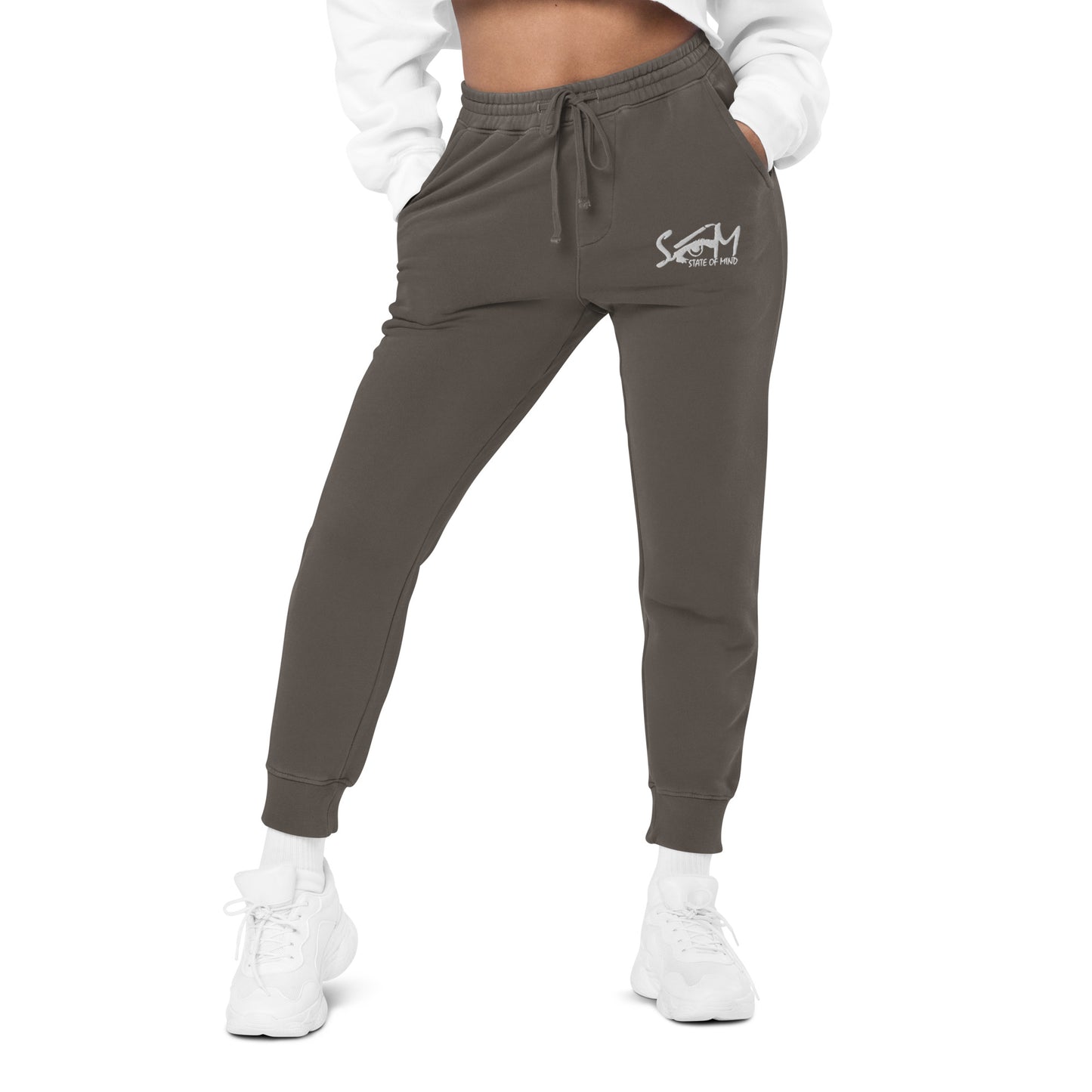 State of Mind Logo Embroidered Unisex pigment-dyed sweatpants