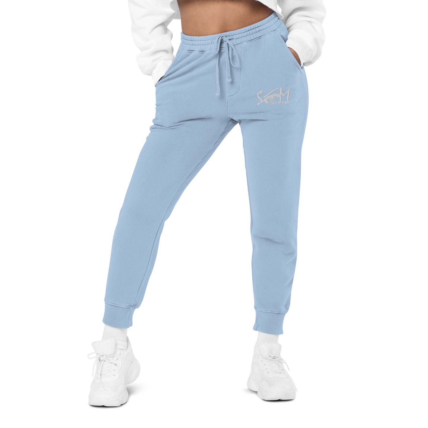 State of Mind Logo Embroidered Unisex pigment-dyed sweatpants