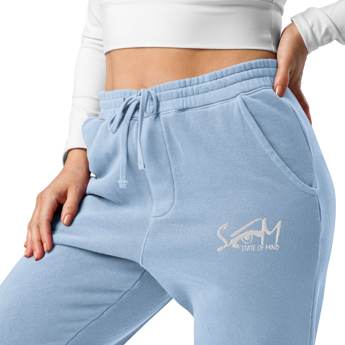 State of Mind Logo Embroidered Unisex pigment-dyed sweatpants