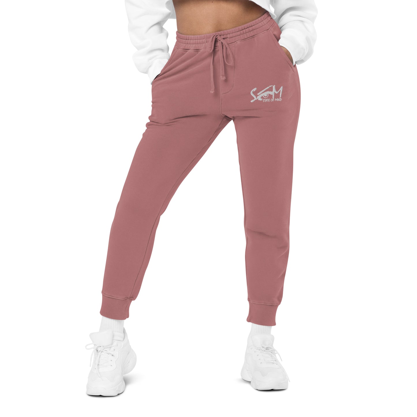 State of Mind Logo Embroidered Unisex pigment-dyed sweatpants