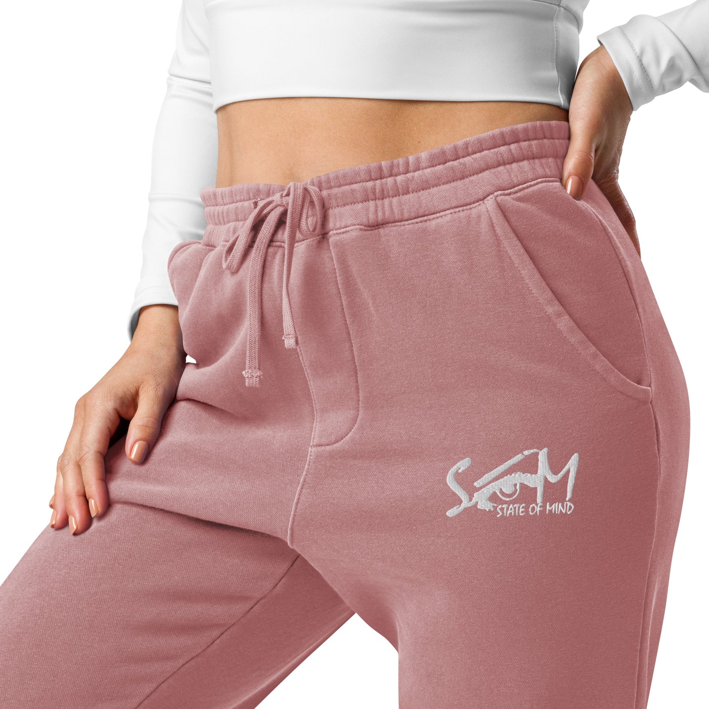 State of Mind Logo Embroidered Unisex pigment-dyed sweatpants