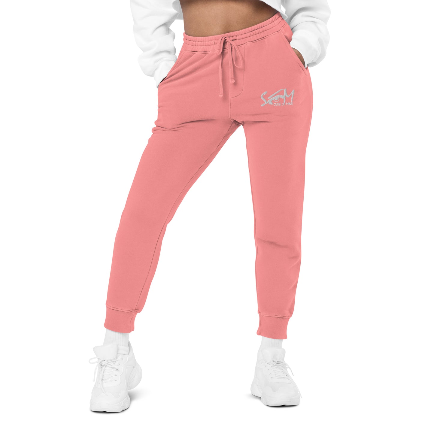 State of Mind Logo Embroidered Unisex pigment-dyed sweatpants