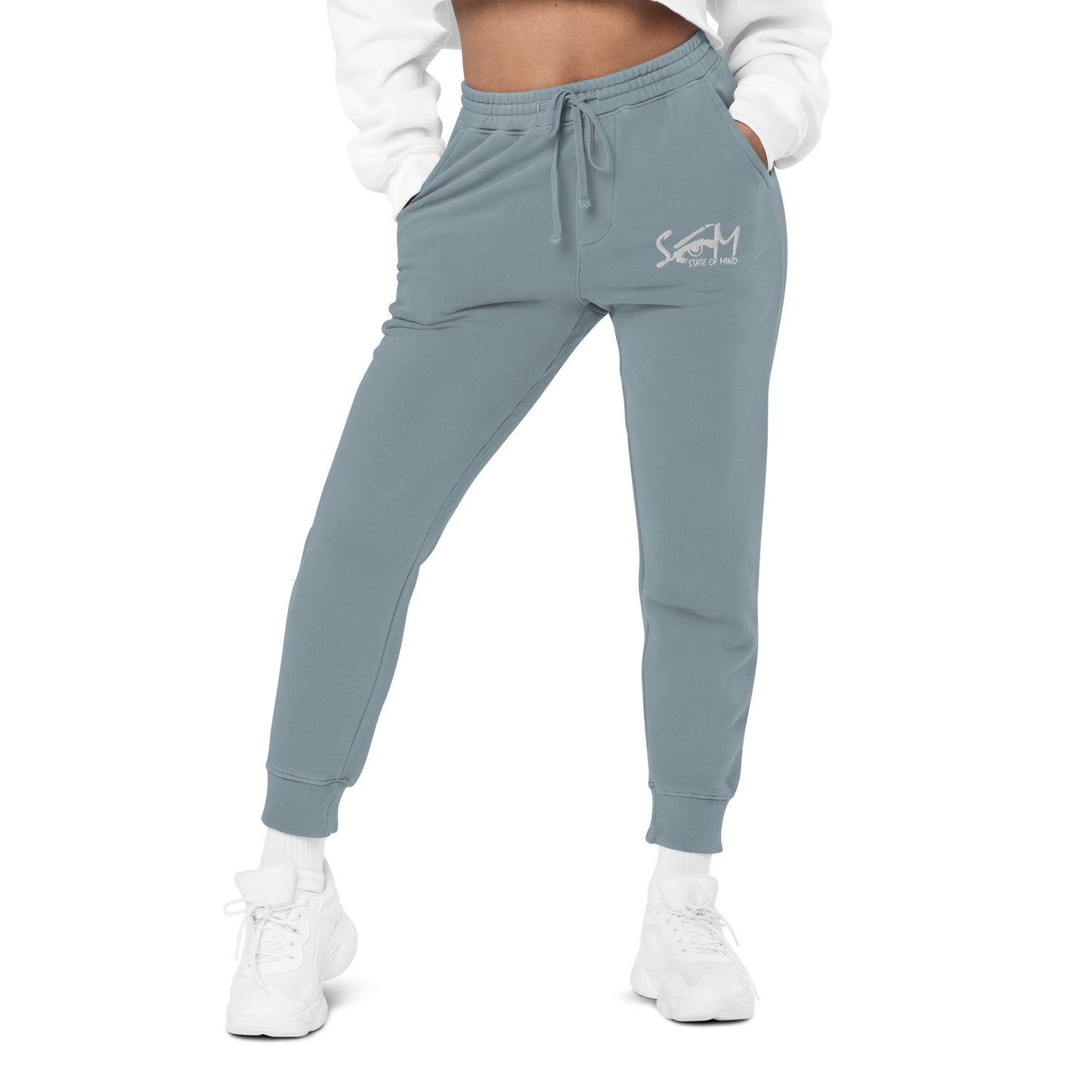 State of Mind Logo Embroidered Unisex pigment-dyed sweatpants