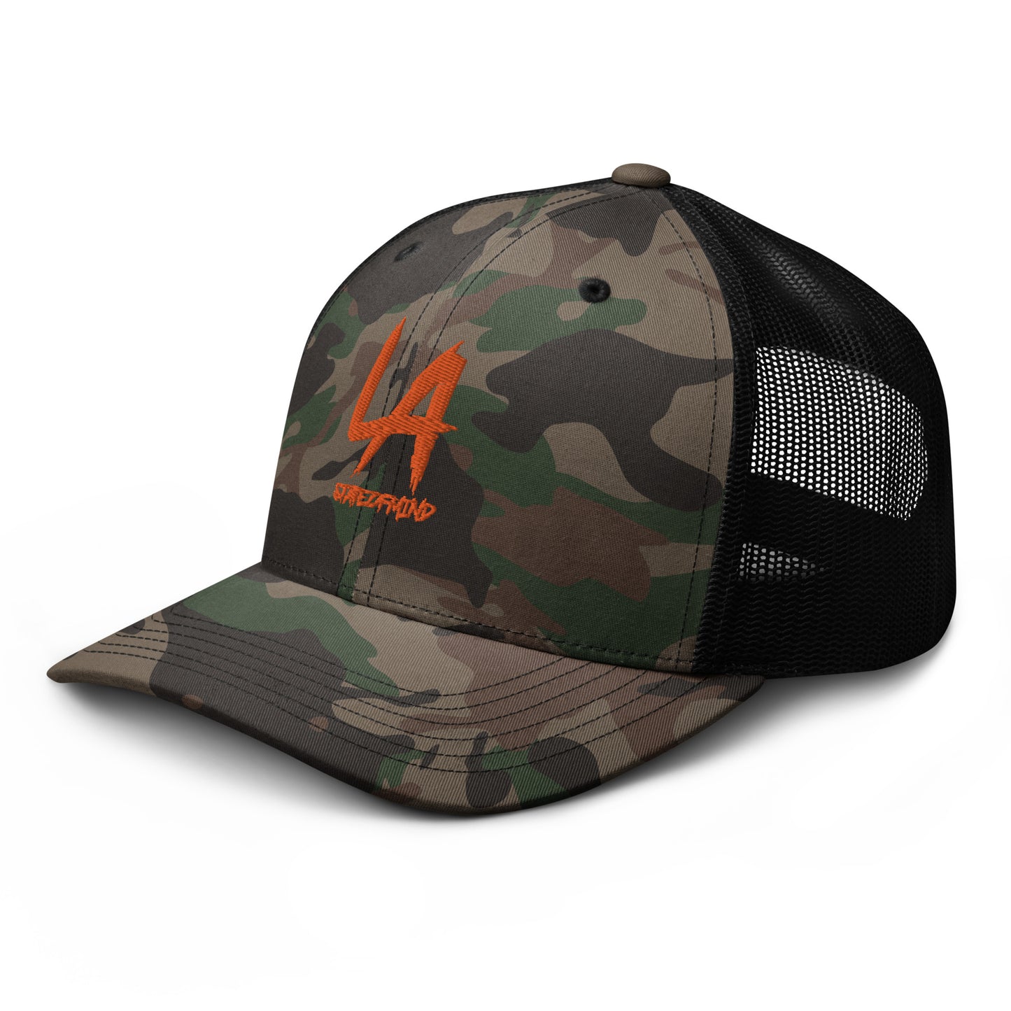 Orange LA STATEOFMIND- (Embroidered)- Camouflage trucker hat