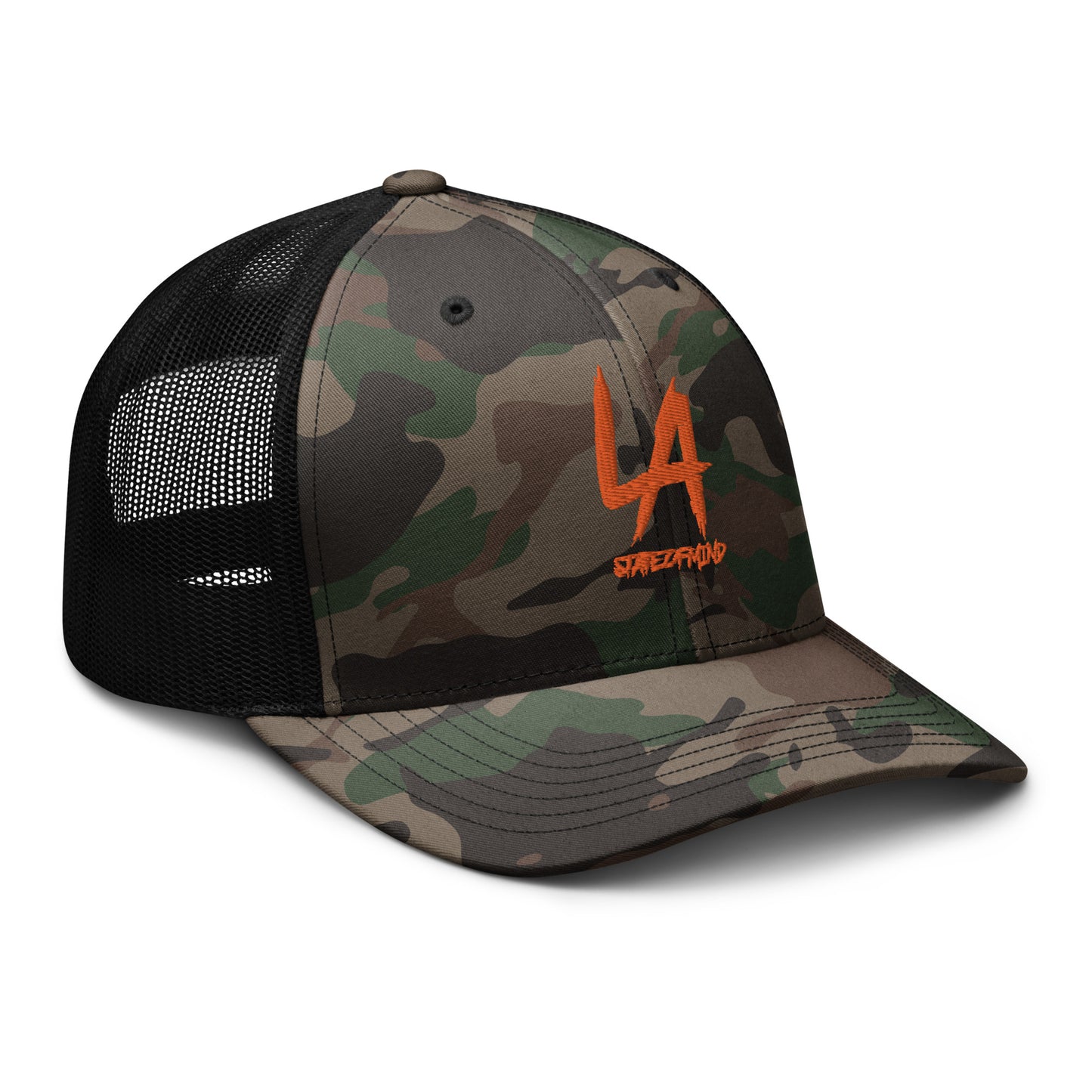 Orange LA STATEOFMIND- (Embroidered)- Camouflage trucker hat