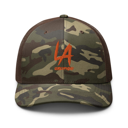 Orange LA STATEOFMIND- (Embroidered)- Camouflage trucker hat