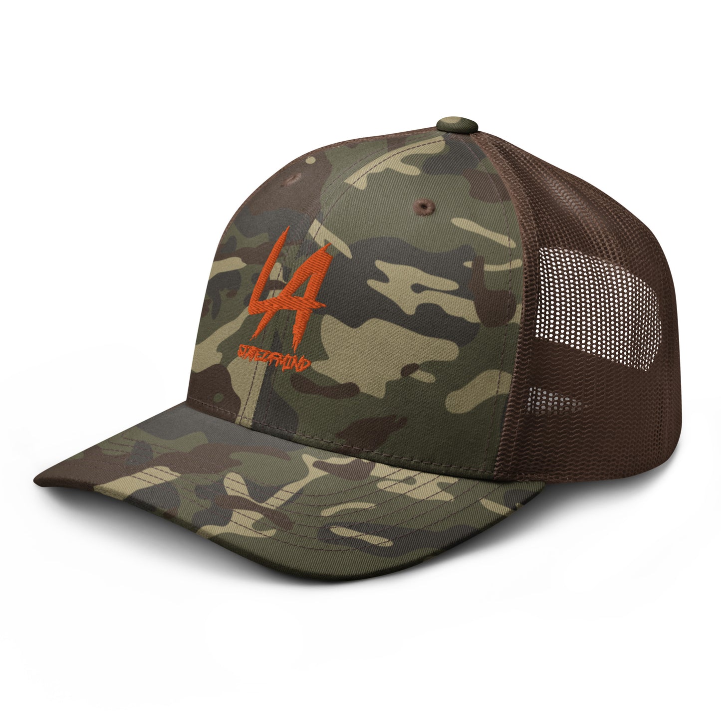 Orange LA STATEOFMIND- (Embroidered)- Camouflage trucker hat