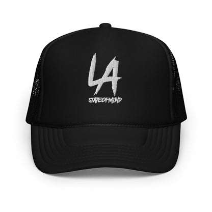 LA StateOfMind White Font- (Embroidered)- Foam trucker hat