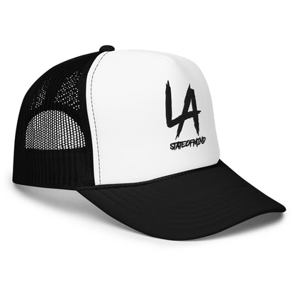 LA STATEOFMIND Black Font- Embroidered- Foam trucker hat