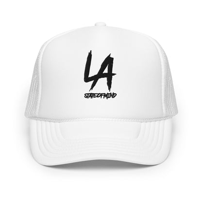 LA STATEOFMIND Black Font- Embroidered- Foam trucker hat