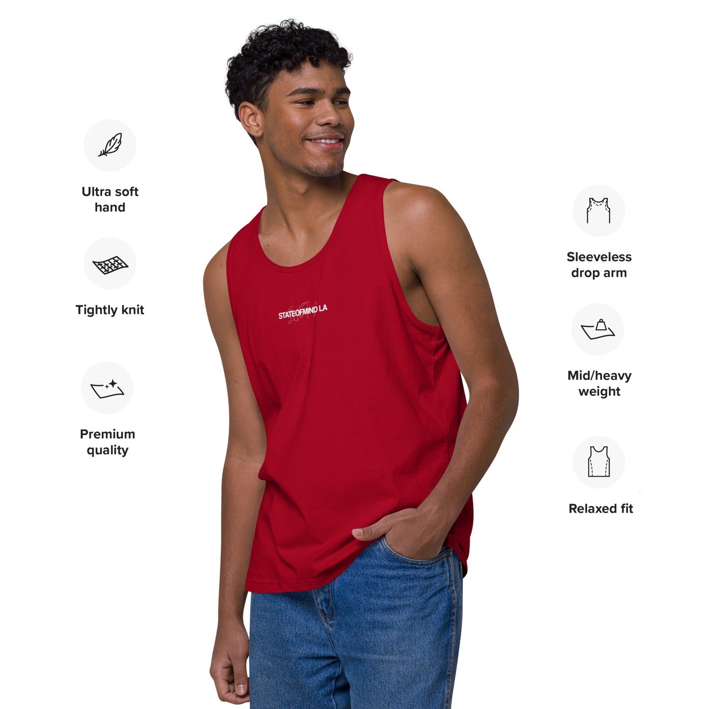 Name & Logo DTG Print- Men’s premium tank top