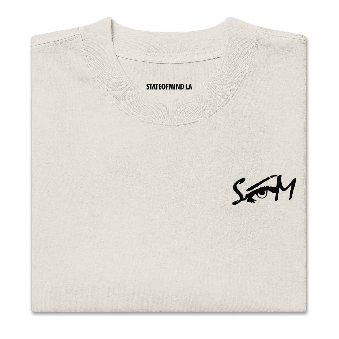 STATEOFMIND LA Logo DTG Print- (Oversized) faded t-shirt