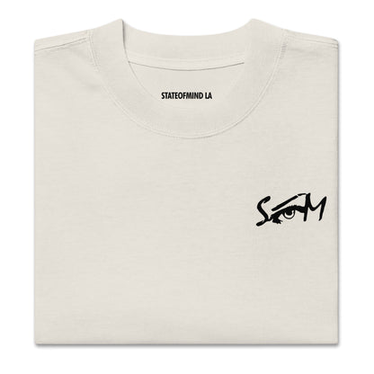 STATEOFMIND LA Logo DTG Print- (Oversized) faded t-shirt