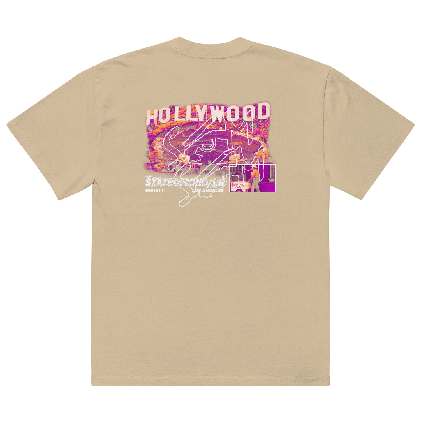 Signature State of Mind LA "PALETERO MAN" DTG Print Oversized faded t-shirt