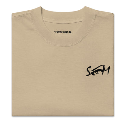 STATEOFMIND LA Logo DTG Print- (Oversized) faded t-shirt