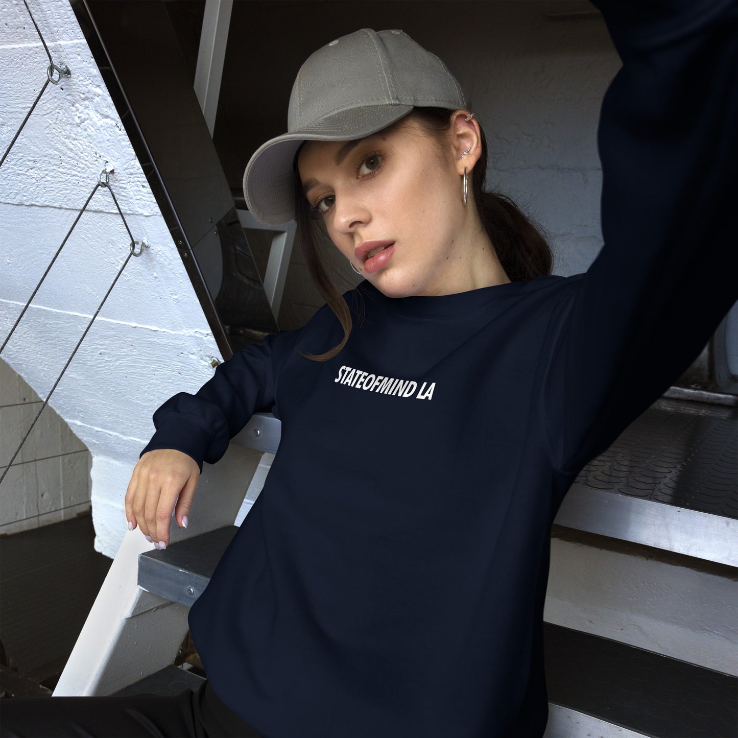 STATEOFMIND LA (white font) DTG Print- crew neck Unisex