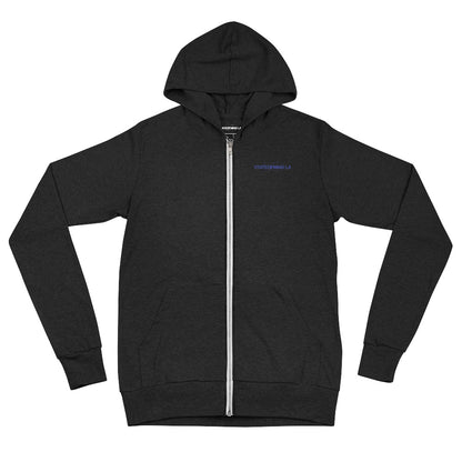 Blue Logo DTG Print- Unisex Zip Hoodie