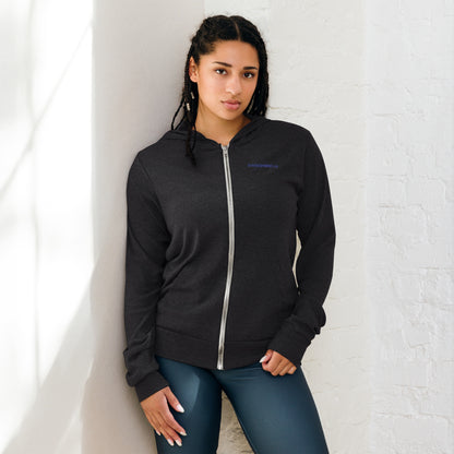 Blue Logo DTG Print- Unisex Zip Hoodie