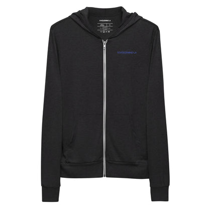 Blue Logo DTG Print- Unisex Zip Hoodie