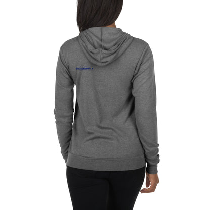 Blue Logo DTG Print- Unisex Zip Hoodie