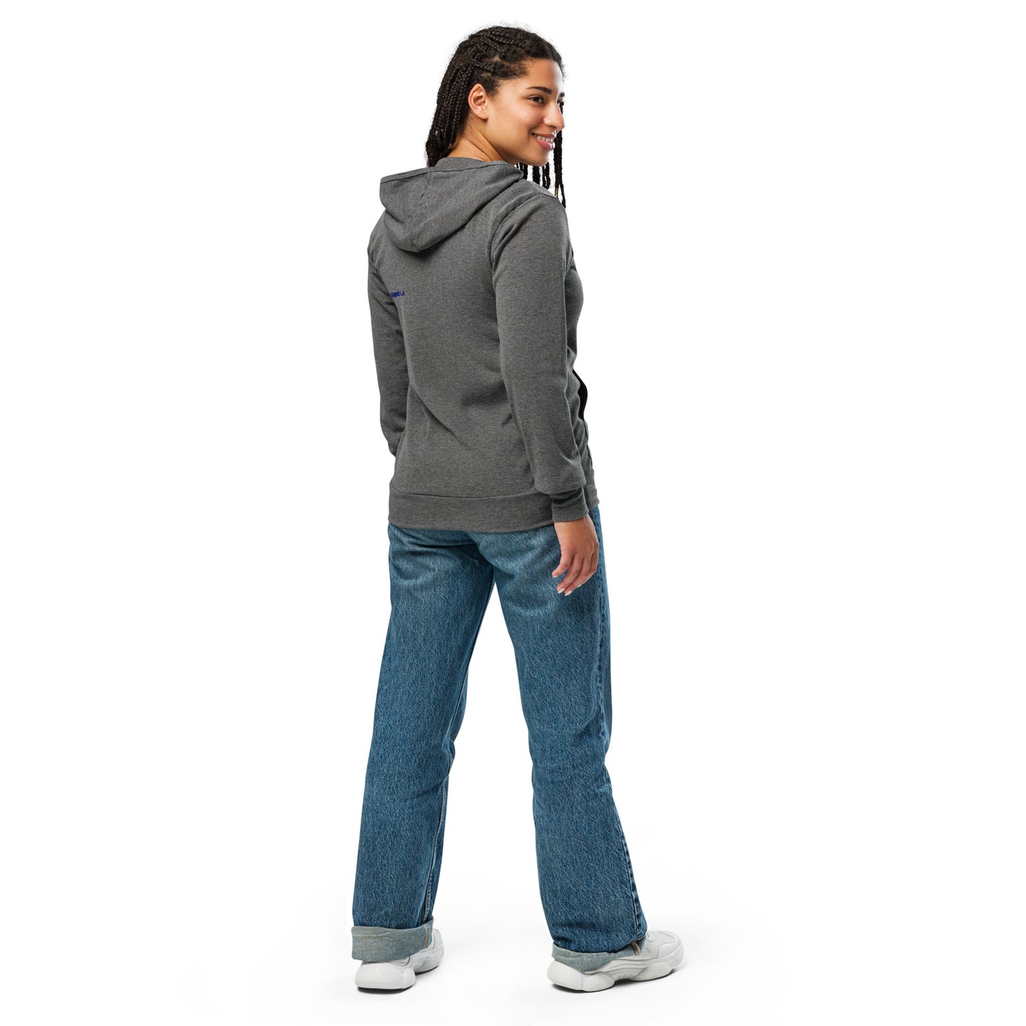 Blue Logo DTG Print- Unisex Zip Hoodie