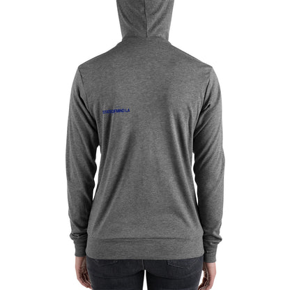 Blue Logo DTG Print- Unisex Zip Hoodie