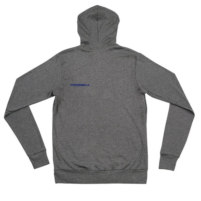 Blue Logo DTG Print- Unisex Zip Hoodie