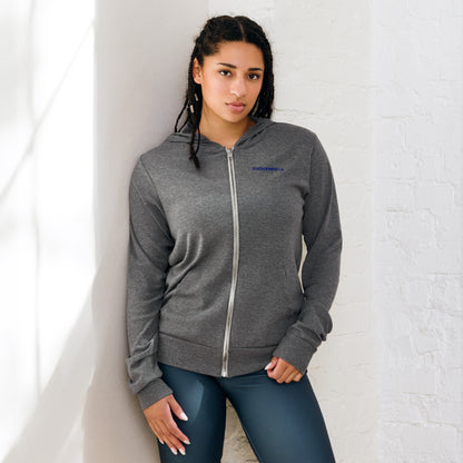 Blue Logo DTG Print- Unisex Zip Hoodie